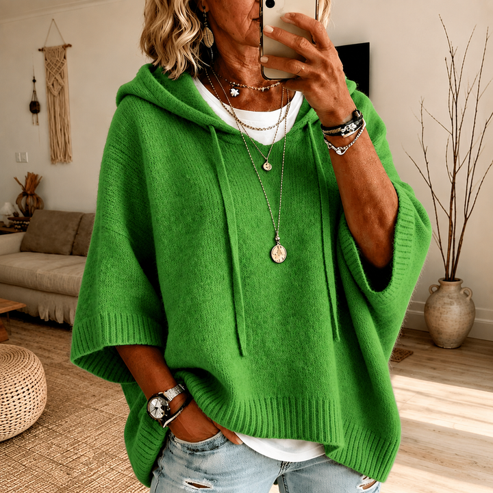 Margaux – Zielony sweter ponczo
