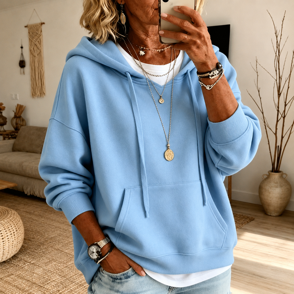 Ines – Błękitna bluza z kapturem