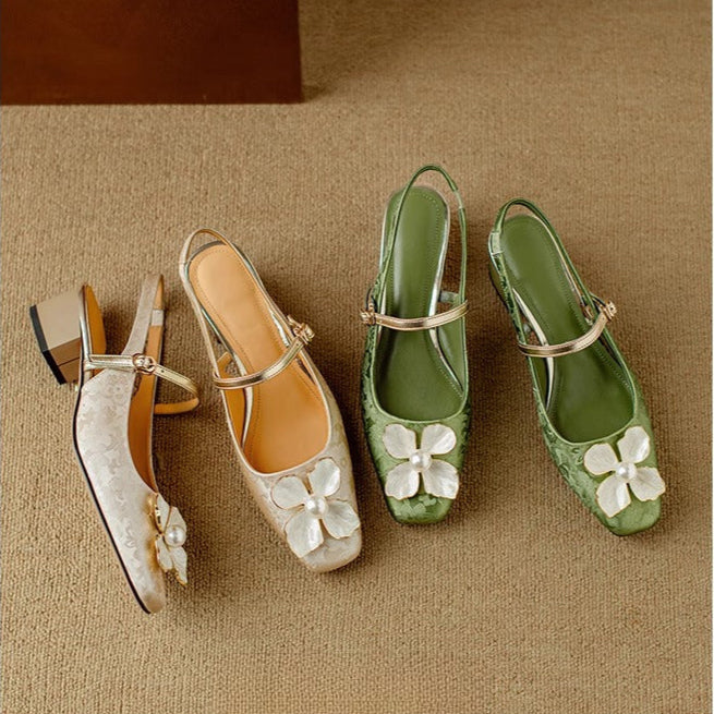 Matylda – Eleganckie damskie buty z kwiatowym detalem